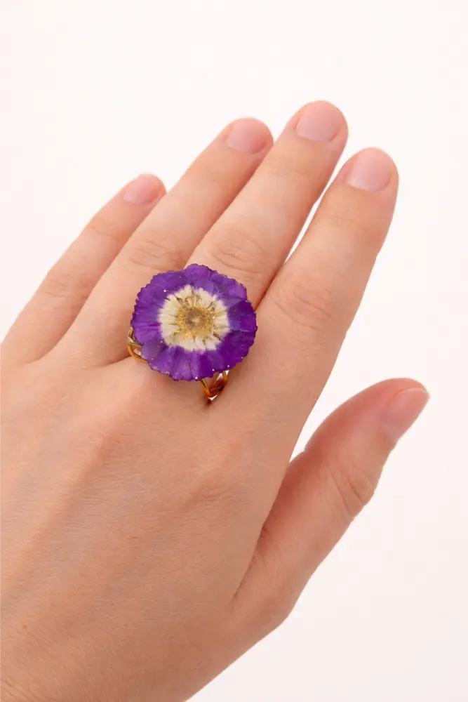Purple Daisy Ring - Mangata Studio