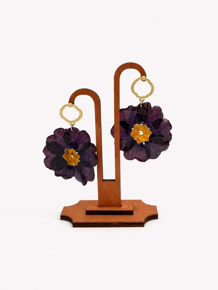 Blue with Hoops earrings – Mångata Studio
