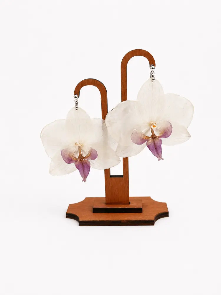Coloured Orchid earrings – Mångata Studio