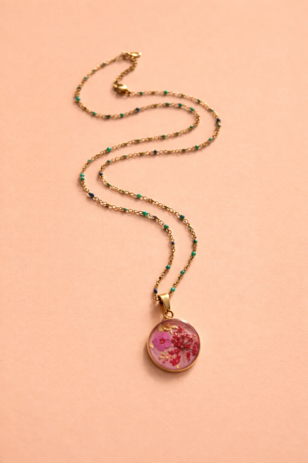 Pink Verbena Pendant – Mångata Studio