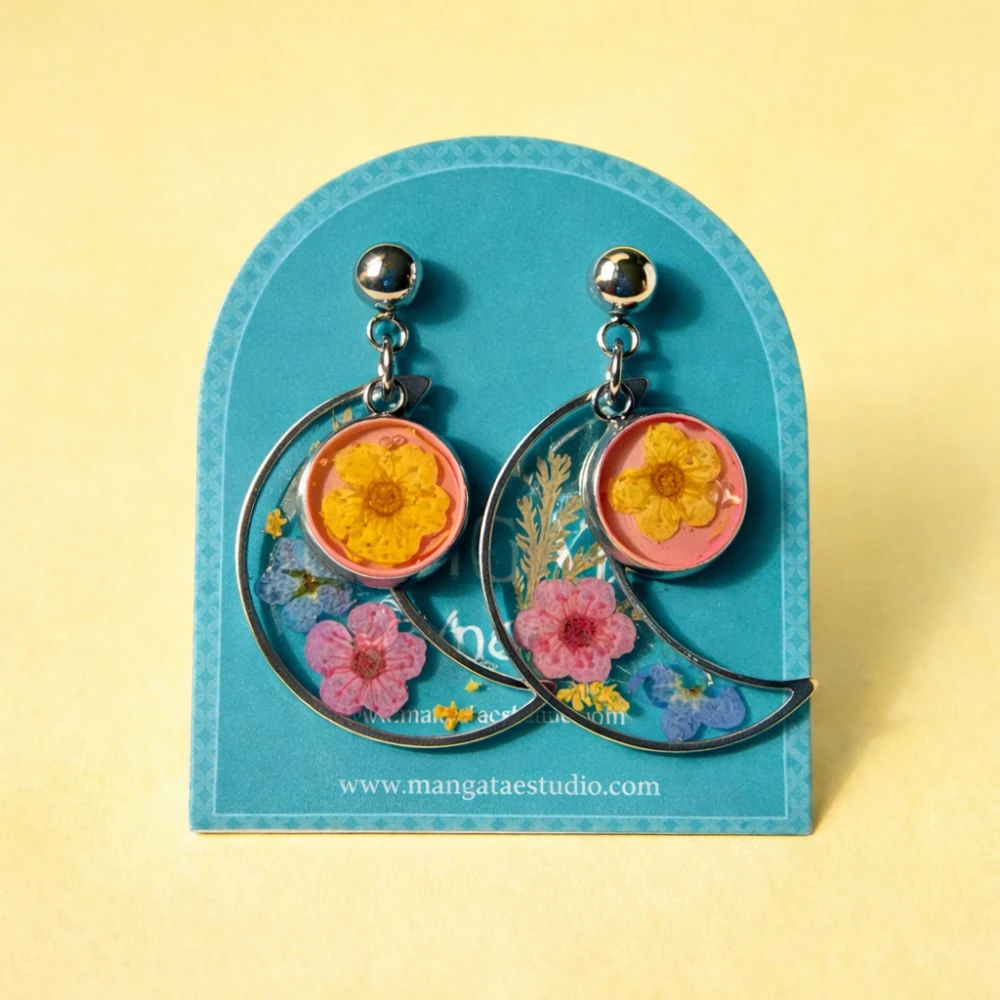 Yellow Luna Earrings – Mångata Studio