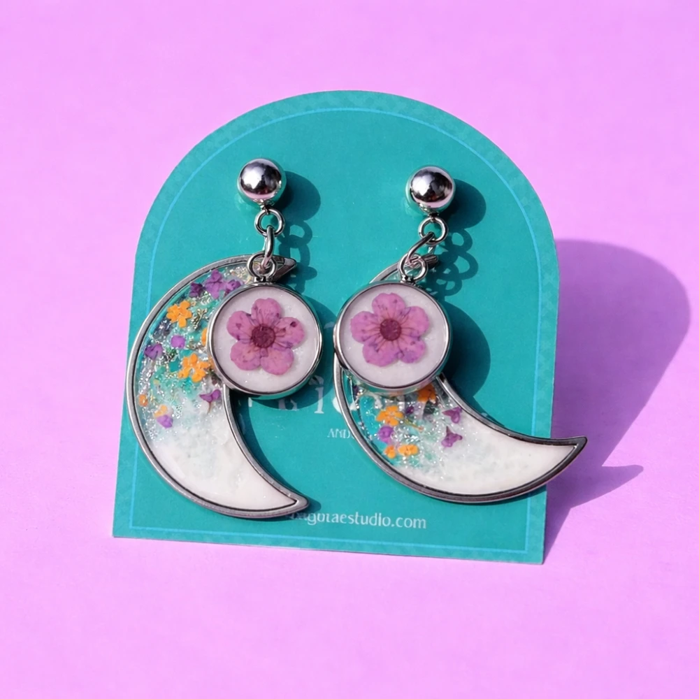 Mauve Luna Earrings – Mångata Studio