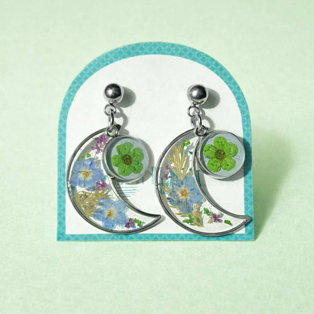 Green Luna Earrings – Mångata Studio
